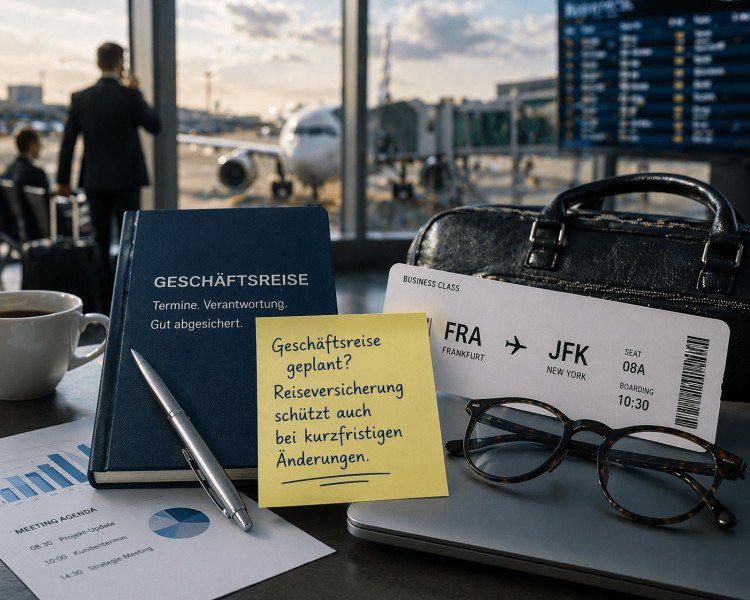 Geschäftsreise mit Reiseversicherung und Auslandskrankenversicherung für berufliche Reisen im Ausland